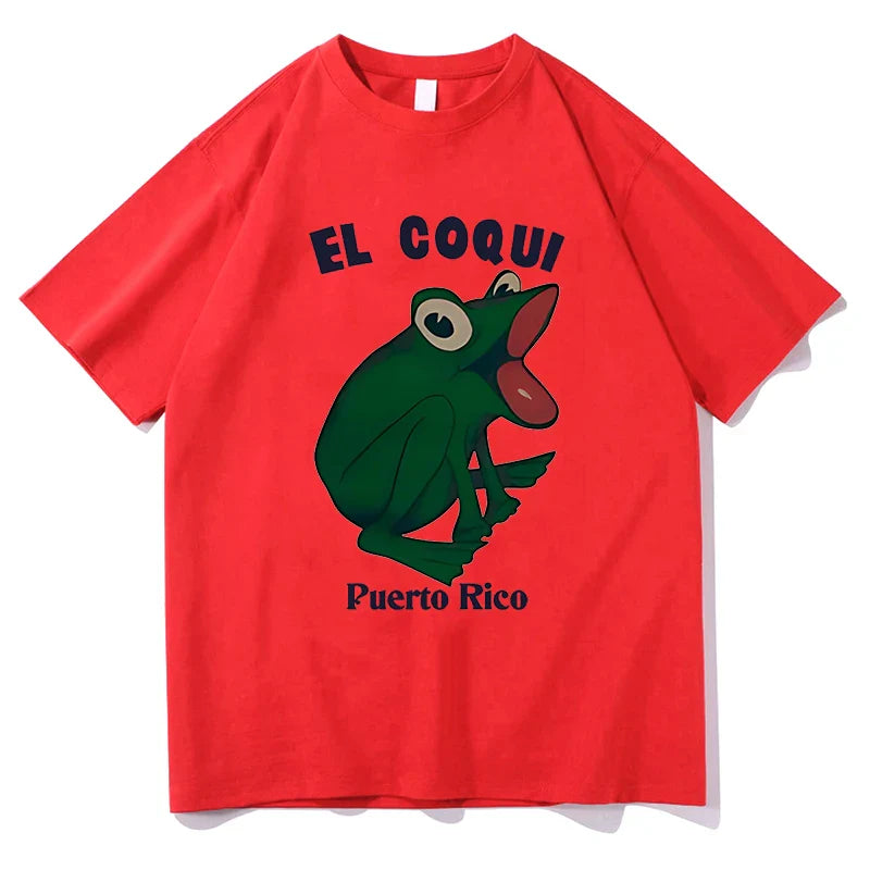 Bad Bunny Debi Tirar Mas Fotos Album Print Tshirt Hip Hop EL COQUI Frog Unisex Fashion Print T-Shirt Pure Cotton Streetwear Tops